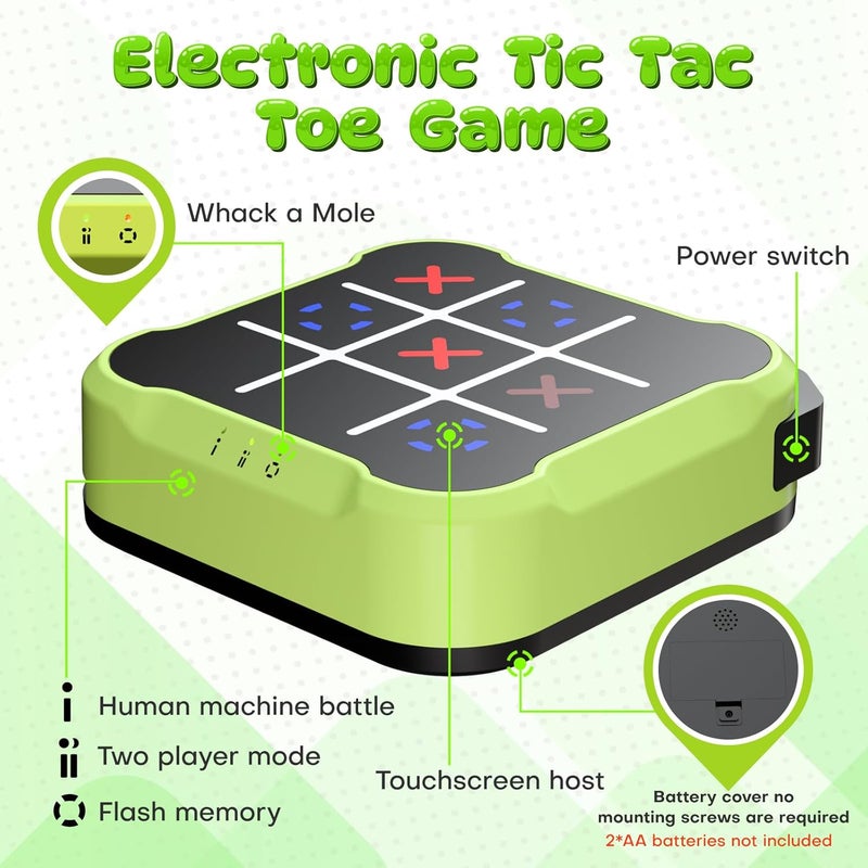 Bacare Electronic Tic Tac Toe Bolt Game, Handheld Digital Board Game, Electric Puzzle Game for Educational and Memory Growth, Portable Travel Games for Car Ride, Gift Ideal for Kids and Adults - Image 2